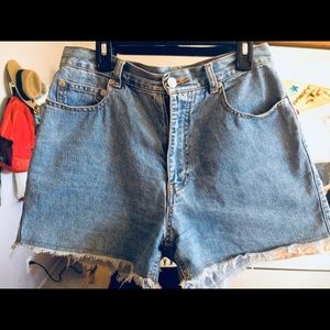 High waisted jean shorts